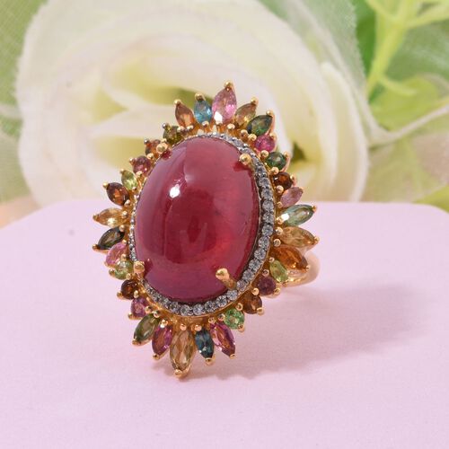 Afrikanischer Rubin, Zirkon und Multi-Turmalin Ring - 23,41 ct. image number 1