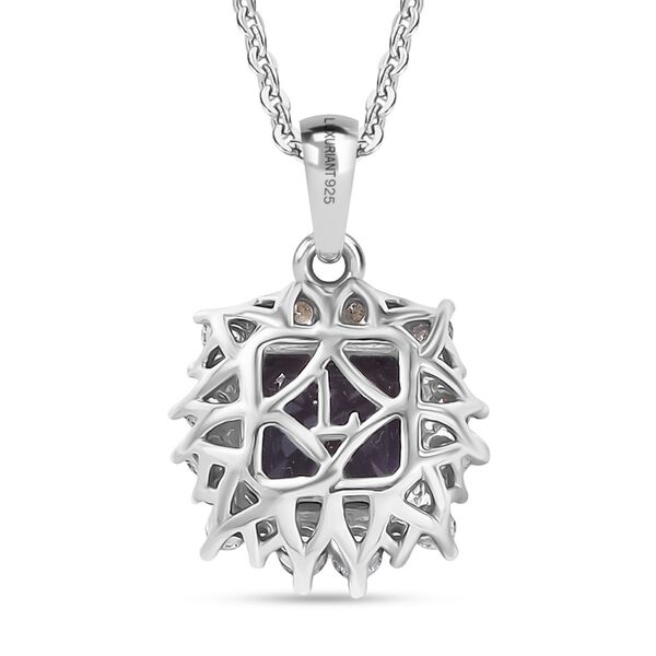 LUXURIANT AAA Labor Alexandrit und Labor Diamant Anh&auml;nger mit 50cm Kette - 2,42 ct. image number 5