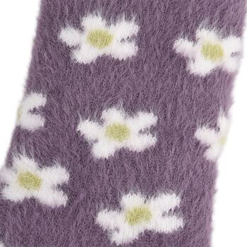 SHERPA Kuschelsocken mit Schneeflocken-Design und rutschfester Sohle, Einheitsgr&ouml;&szlig;e, Lila