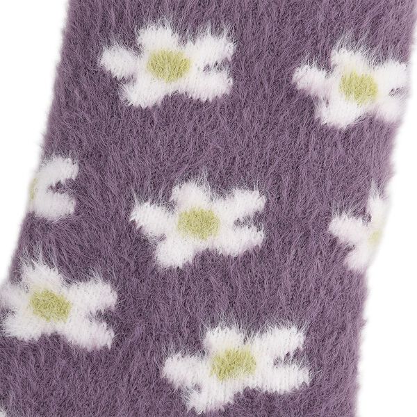 SHERPA Kuschelsocken mit Schneeflocken-Design und rutschfester Sohle, Einheitsgr&ouml;&szlig;e, Lila image number 4