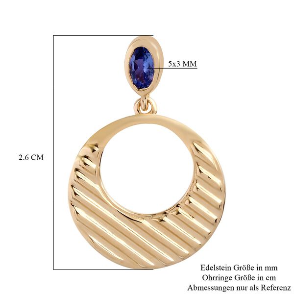 AA Tansanit Ohrh&auml;nger 925 Silber Gelbgold Vermeil ca. 0,44 ct&nbsp; image number 5
