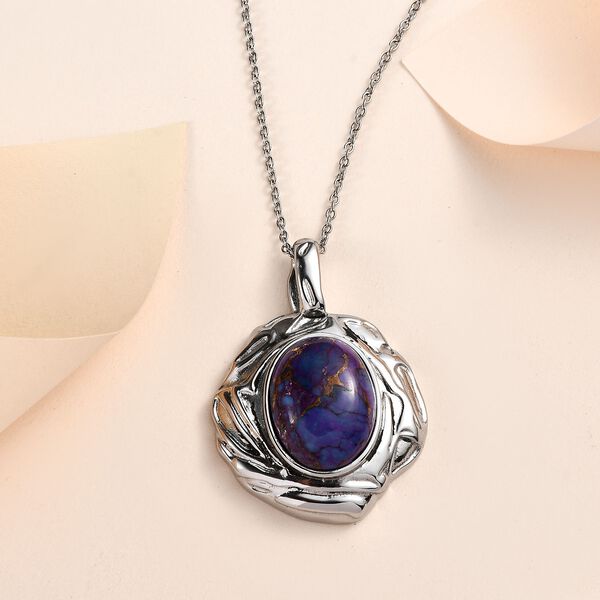 Lila T&uuml;rkis Schmuckset  Edelstahl ca. 17,18 ct. image number 2