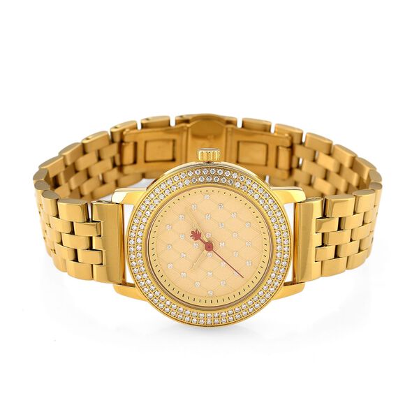 WILLIAM HUNT - Moissanit Uhren 8.5 cm 316L Edelstahl IP-Gelbbeschichtung image number 4