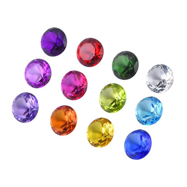12er-Set Glaskristall, Mehrfarbig