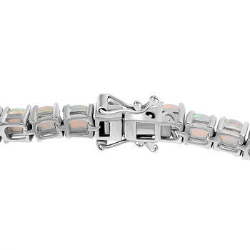 AA Nat&uuml;rlicher, &auml;thiopischer Welo Opal Armband ca. 19 cm 925 Silber rhodiniert ca. 7,98 ct.