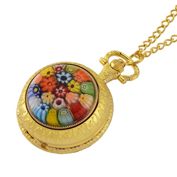 STRADA - Mehrfarbiges Murano-Stil Glas Uhren 91.4 cm Eisen Gelb image number 5