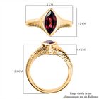 AAA Orissa Rose Granat Ring, 925 Silber Gelbgold Vermeil (Größe 17.00) ca. 1.26 ct image number 6