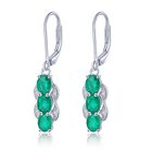 AAA Kagem Sambia Smaragd und Zirkon Ohrringe 925 Silber rhodiniert ca. 2,04 ct