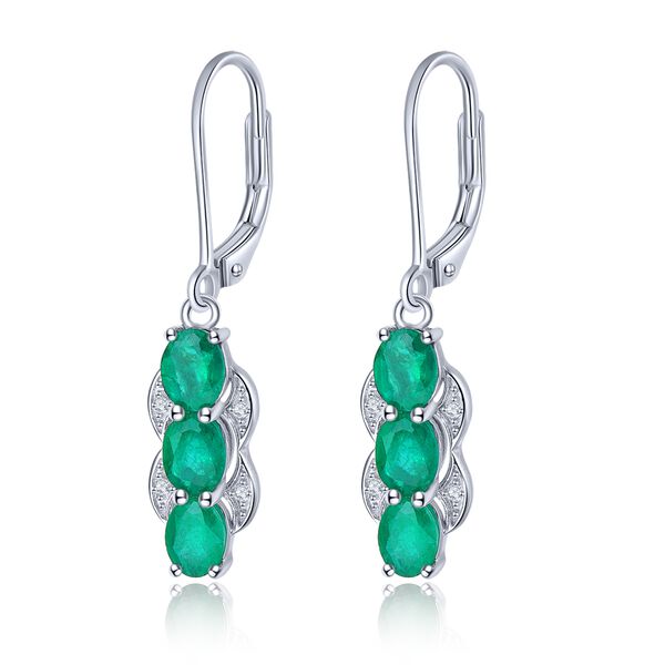 AAA Kagem sambische Smaragd und Zirkon-Ohrringe - 2,04 ct. image number 0
