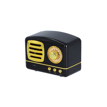 Retro Bluetooth Lautsprecher, Gr&ouml;&szlig;e 9,8x5,8x7,2 cm, Schwarz