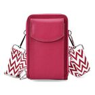 Crossbody-Tasche mit RFID-Schutz, 2 Hauptfächer mit Reißverschluss, 6 Kartenfächer, abnehmbarer Schultergurt, 11x6x17,5 cm, Rot