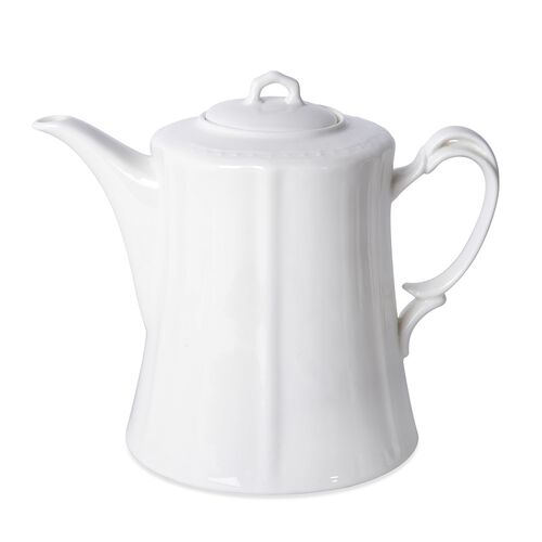 22 teiliges Porzellan geprägtes Tee-Set, 6 Tassen, 6 Teller, 7 Löffel, 1 Teekanne, 1 Zucker, 1 Milch image number 1