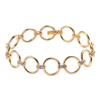 Diamant-Armband, 19 cm, 925 Silber Gelbgold Vermeil ca. 0,33 ct