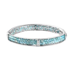 Blauer Apatit Armreif ca. 19 cm Reines Messing ca. 22,00 ct.