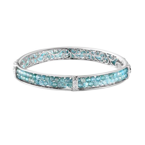 Blauer Apatit Armreif ca. 19 cm Reines Messing ca. 22,00 ct. image number 0