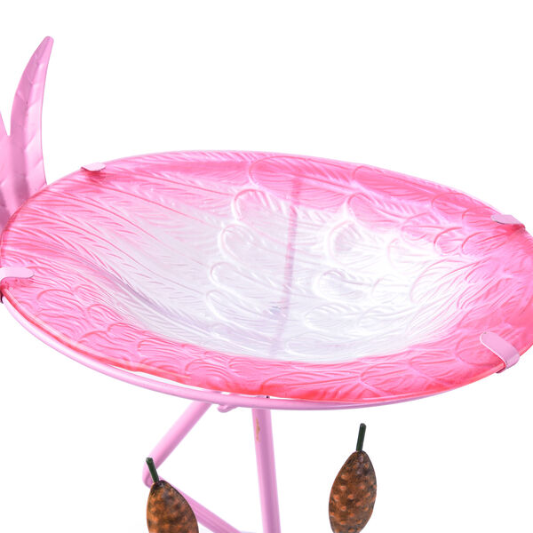 Garten Flamingo Vogeltr&auml;nke mit Solarleuchten, Gr&ouml;&szlig;e: 53x22x79, Mehrfarbig image number 3