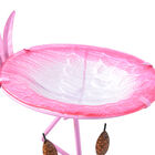 Garten Flamingo Vogeltränke mit Solarleuchten, Größe: 53x22x79, Mehrfarbig image number 3
