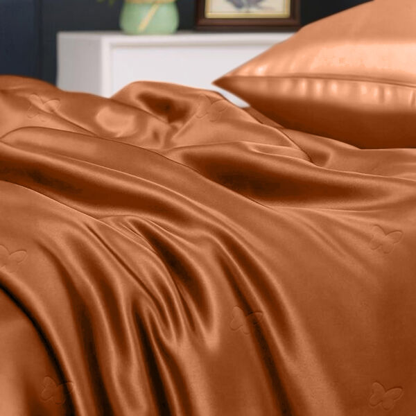 Serenity Night 100% Maulbeerseide Sommerseidendecke mit Seidenf&uuml;llung, Daunenkissen und Seidenkissenbezug, Ros&eacute;gold image number 12