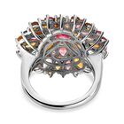 Natürlicher mehrfarbiger Turmalin Ring, 925 Silber platiniert, ca. 6.26 ct image number 5