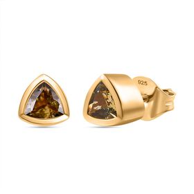 AA natürliche, goldene Tansanit-Ohrringe - 0,86 ct.