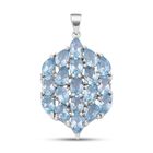 Himmelblauer Topas Anhänger, 925 Silber platiniert ca. 9,51 ct