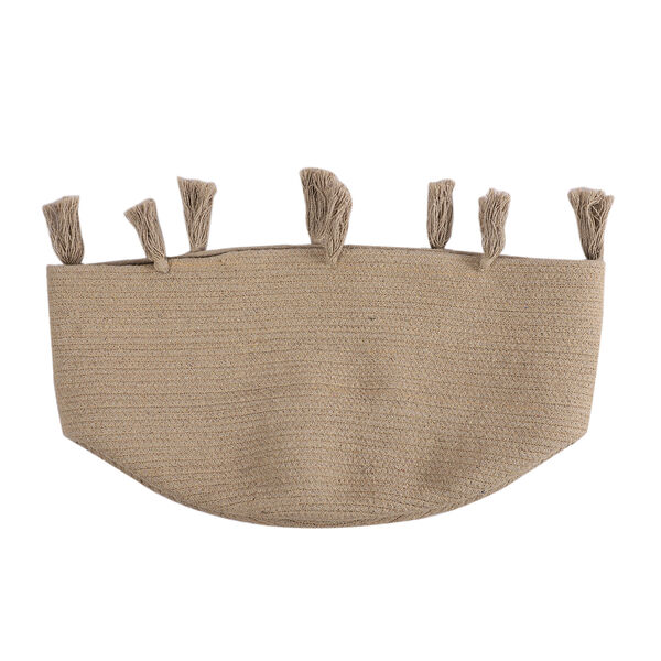 Aufbewahrungskorb aus Baumwolle mit Quasten, Beige image number 5
