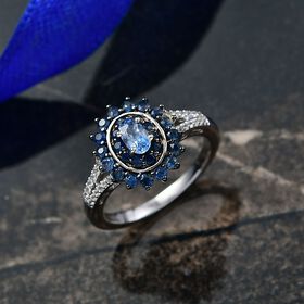 D'Joy AA Ceylon Saphir und Zirkon Ring - 1,23 ct.