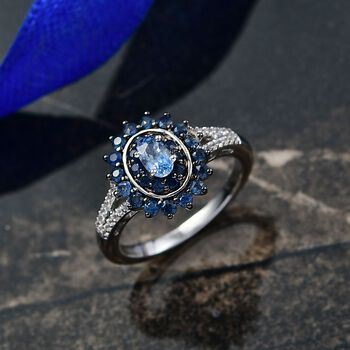 D'Joy AA Ceylon Saphir und Zirkon Ring - 1,23 ct.