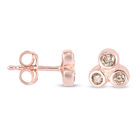 Champagner Diamant Trilogie-Ohrstecker in Silber image number 3