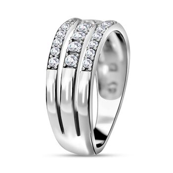 Lustro Stella - Wei&szlig;er Zirkonia Ring, 925 Silber rhodiniert (Gr&ouml;&szlig;e 20.00)