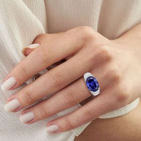 LUSTRO STELLA blauer und weißer Zirkonia Ring