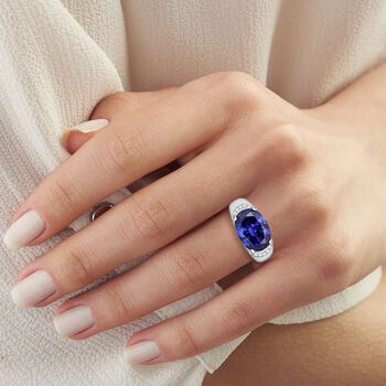 LUSTRO STELLA blauer und wei&szlig;er Zirkonia Ring