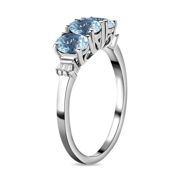 AA Santamaria Aquamarin und wei&szlig;er Diamant-Ring, 0,97 ct. image number 5