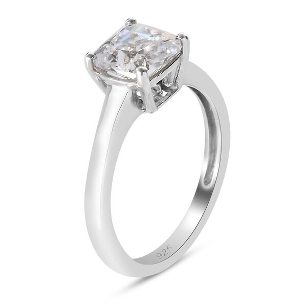 LUSTRO STELLA Hergestellt mit ZIRKONIA Solitär Ring 925 Silber Platin-Überzug (Größe 17.00) ca. 3,17 ct image number 4