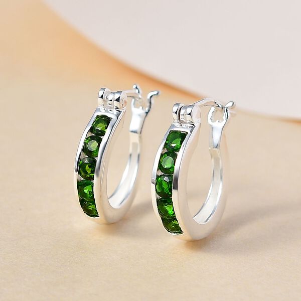 Nat&uuml;rlicher Chromdiopsid Ohrringe 925 Silber ca. 1.02 ct image number 2