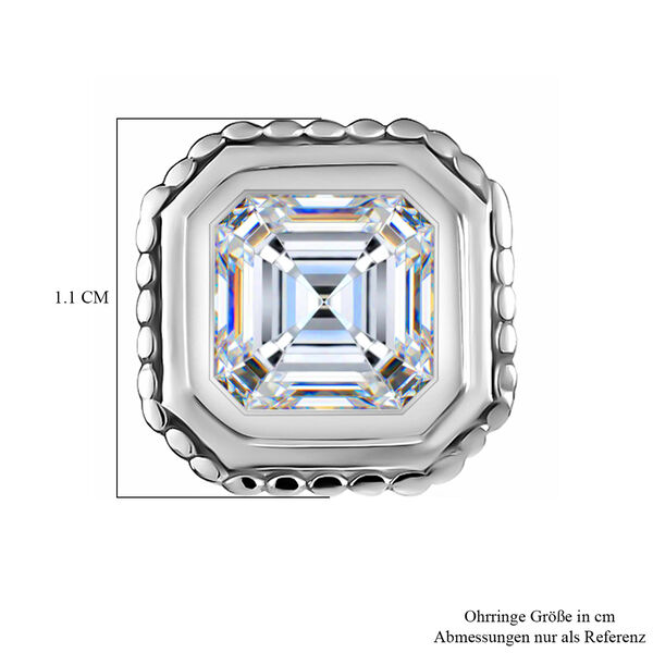 Funkelnde K&ouml;nigin - Nugget Moissanit Ohrstecker im Asscher-Schliff - 2,34 ct. image number 5