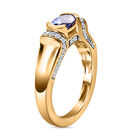 Tansanit und Zirkon Ring 925 Silber vergoldet  ca. 0,99 ct image number 4