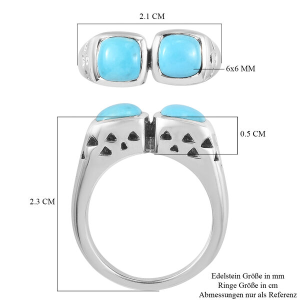 Nat&uuml;rlicher Sleeping Beauty T&uuml;rkis Ring 925 Silber Platin-&Uuml;berzug image number 7
