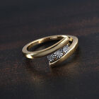 Diamant Bypass Ring 925 Silber 585 Vergoldet image number 1