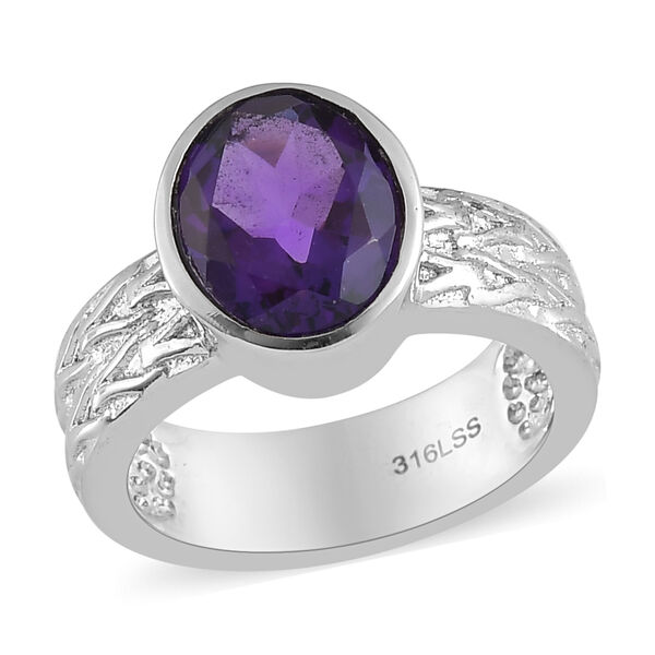 Lusaka Amethyst-Ring, reiner Edelstahl  ca. 2,37 ct image number 4