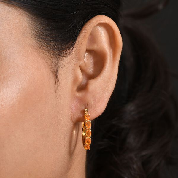 D'Joy AA Feueropal Ohrringe 925 Silber 750 Gelbgold Vermeil ca. 1,11 ct. image number 3