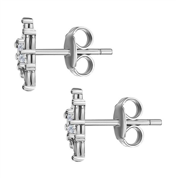 Weißer Diamant Ohrringe, 925 Silber platiniert ca. image number 4