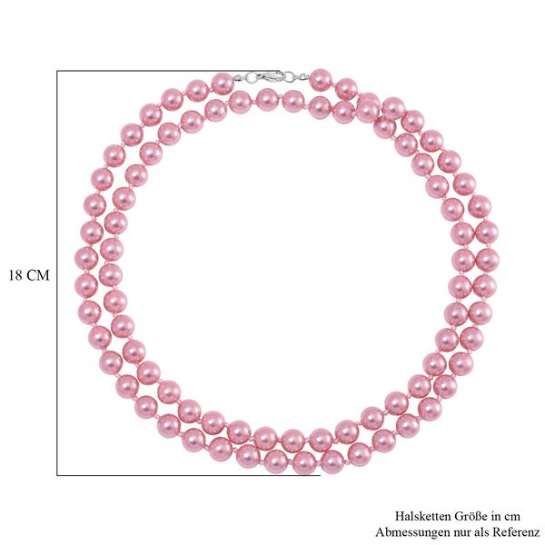Rosa Muschelkernperlen Halskette, 100 cm image number 5