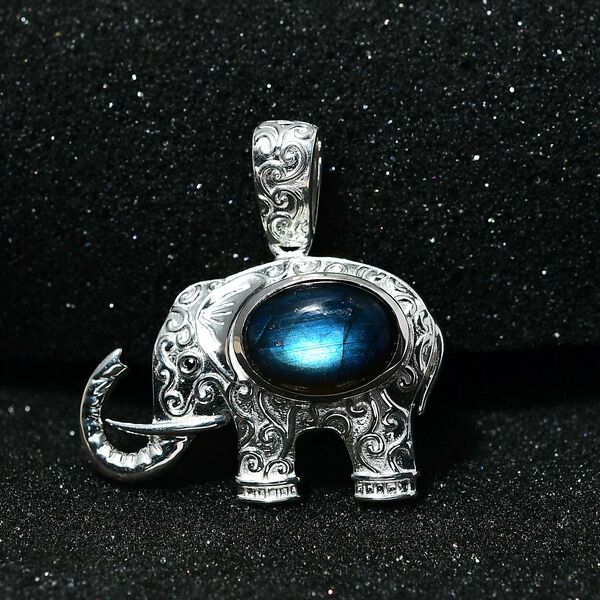 AAA Labradorit und schwarzer Spinell-Anh&auml;nger - 7,62 ct. image number 3