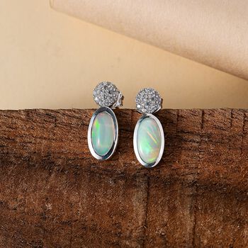 AA Nat&uuml;rliche, &auml;thiopische Welo Opal und Zirkon-Ohrringe - 2,09 ct.