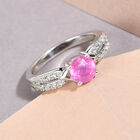Premium Ilakaka Rosa Saphir und Zirkon Ring 925 Silber platiniert (Größe 16.00)(Fissure gefüllt) ca. 1,49 ct image number 1