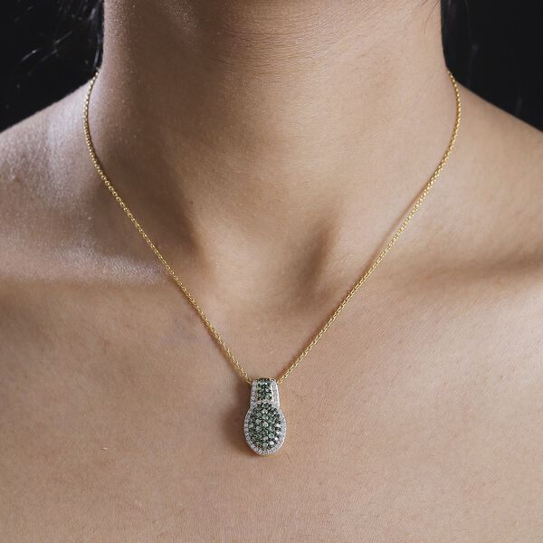 Tsavorite Granat und Zirkon Anhänger mit 45cm Kette - 1,81 ct. image number 3