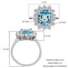 AAA Ratanakiri Blauer Zirkon und Zirkon Halo Ring 375 Weißgold image number 6