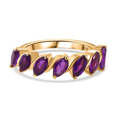 Afrikanischer Amethyst Ring 925 Silber Gelbgold Vermeil (Größe 21.00) ca. 1,55 ct image number 0