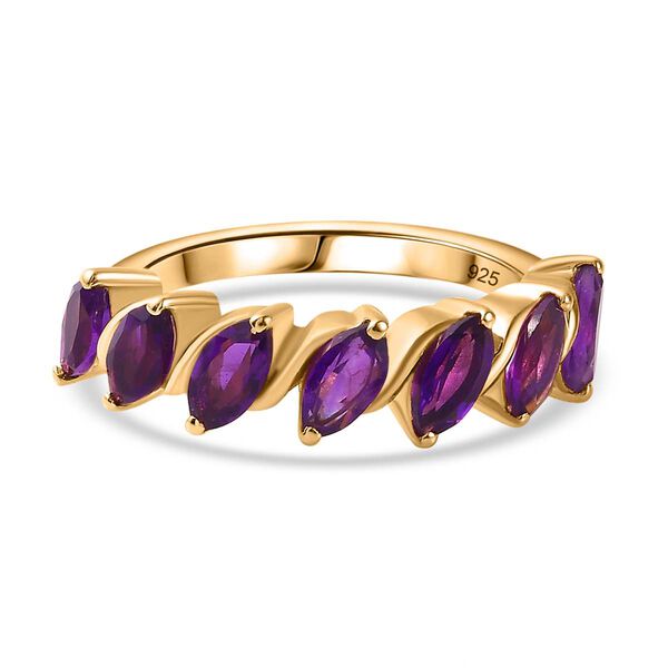 Afrikanischer Amethyst Ring 925 Silber Gelbgold Vermeil (Gr&ouml;&szlig;e 21.00) ca. 1,55 ct